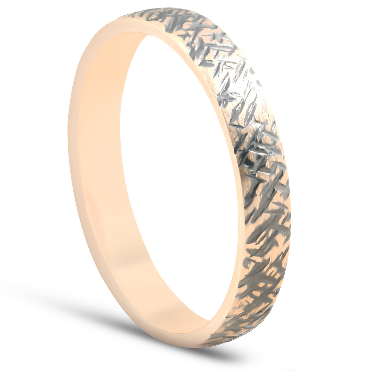 4mm Band 14k Yellow & Black Gold Unique Cheetah Mens Wedding Ring