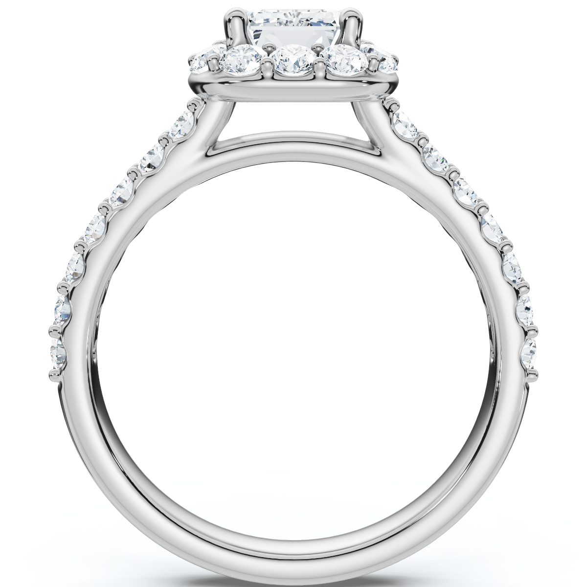 1.75 Ct Emerald Diamond Halo Engagement Ring 14k White Gold Lab Grown (F-G, VS)