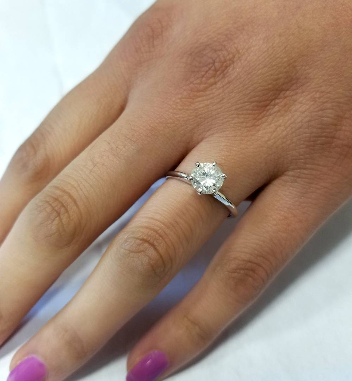 1 carat solitaire diamond ring white gold