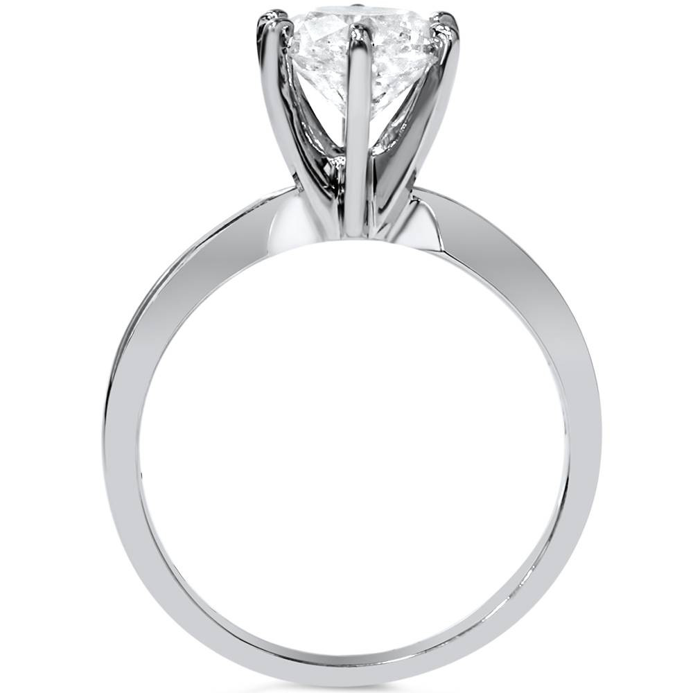 1ct Round Enhanced Diamond Solitaire Engagement Ring 14K White Gold (I-J, I2-I3)