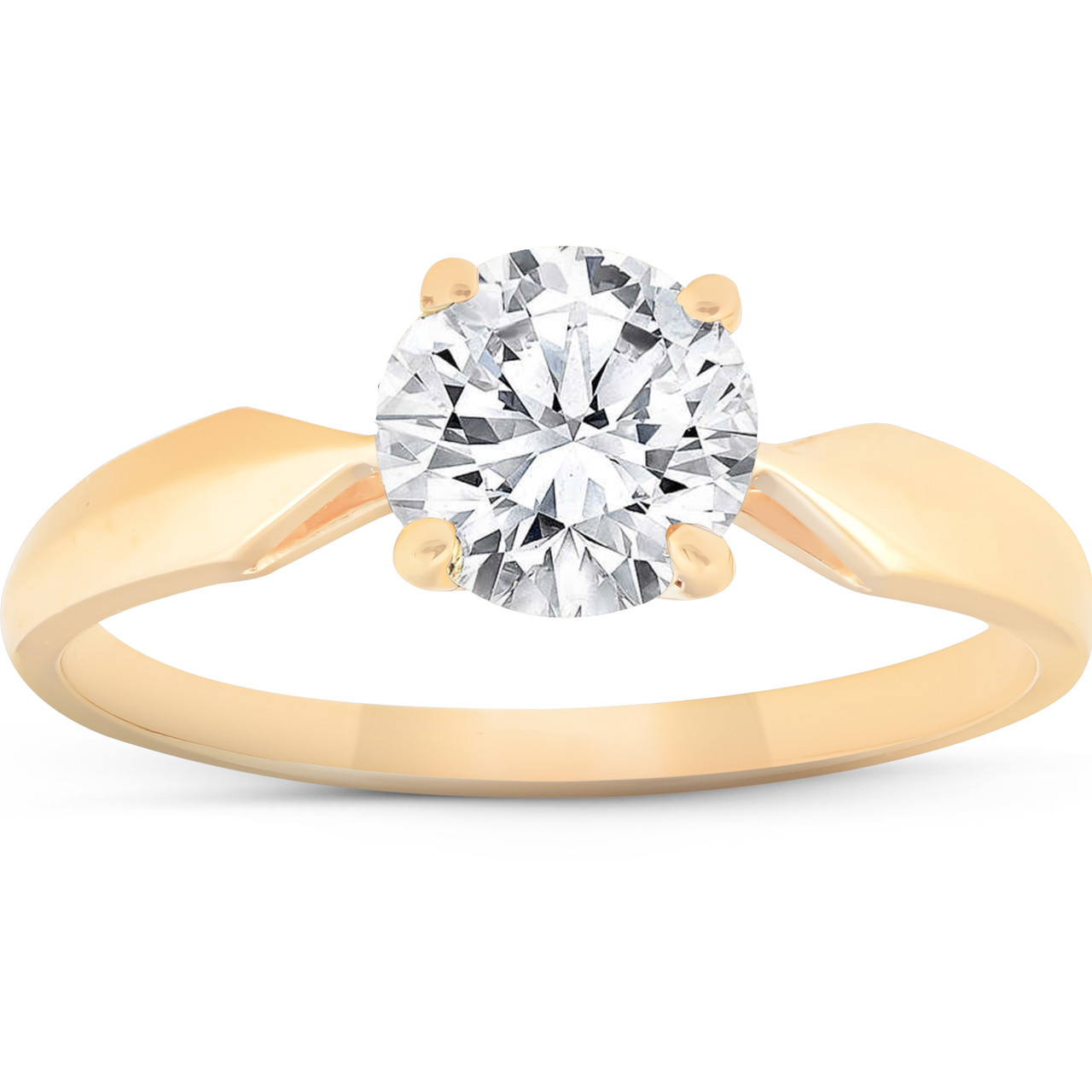Certified 1 1/2Ct Solitaire Diamond Engagement Ring 14k Gold Lab Grown (F-G, VS)