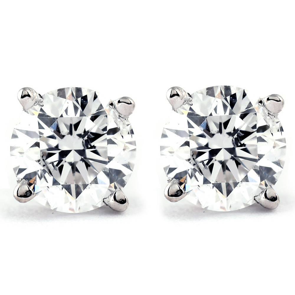 1/4 Ct TDW Genuine Diamond Studs Available in 14k White or Yellow Gold (I-J, I2-I3)