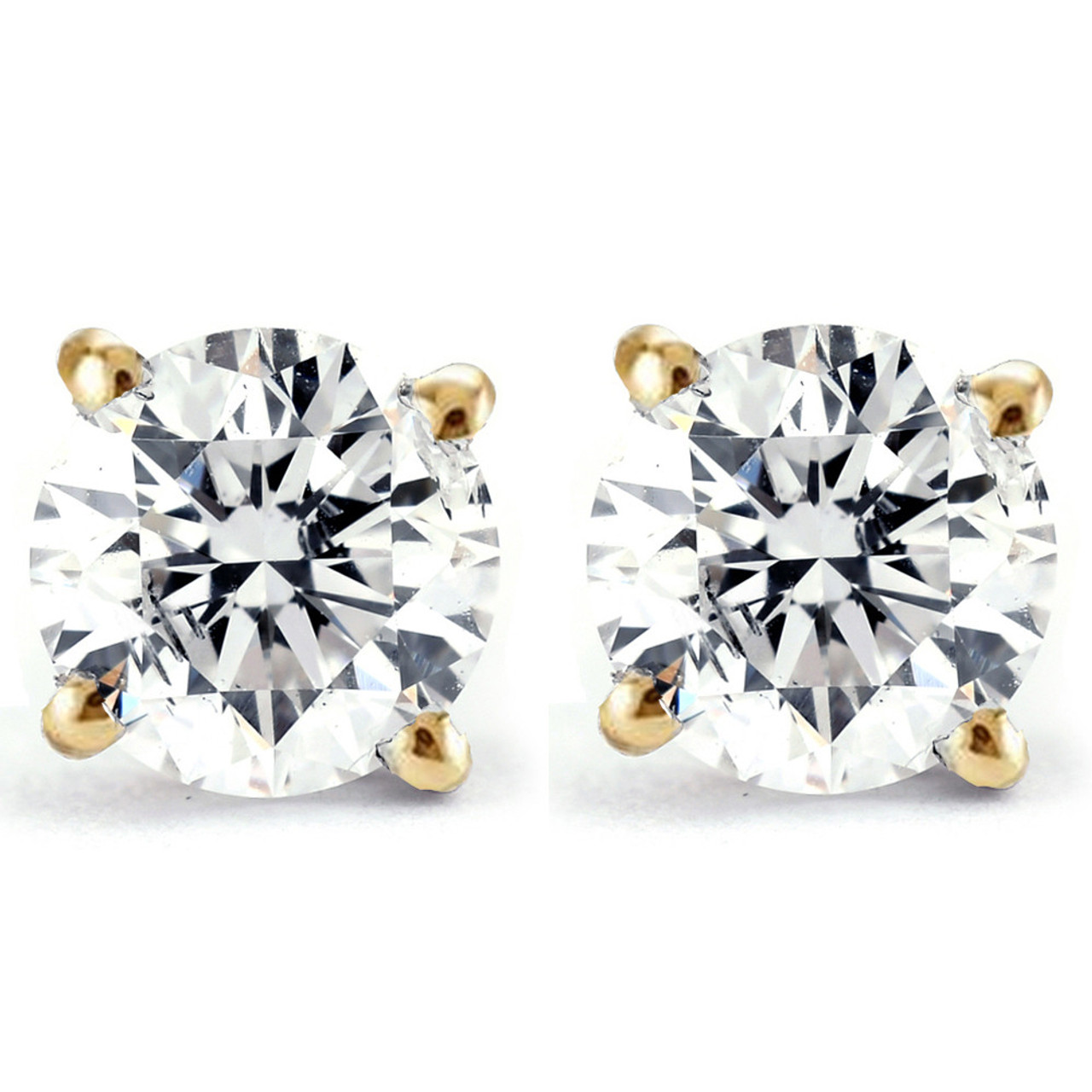 1/4 Ct TDW Genuine Diamond Studs Available in 14k White or