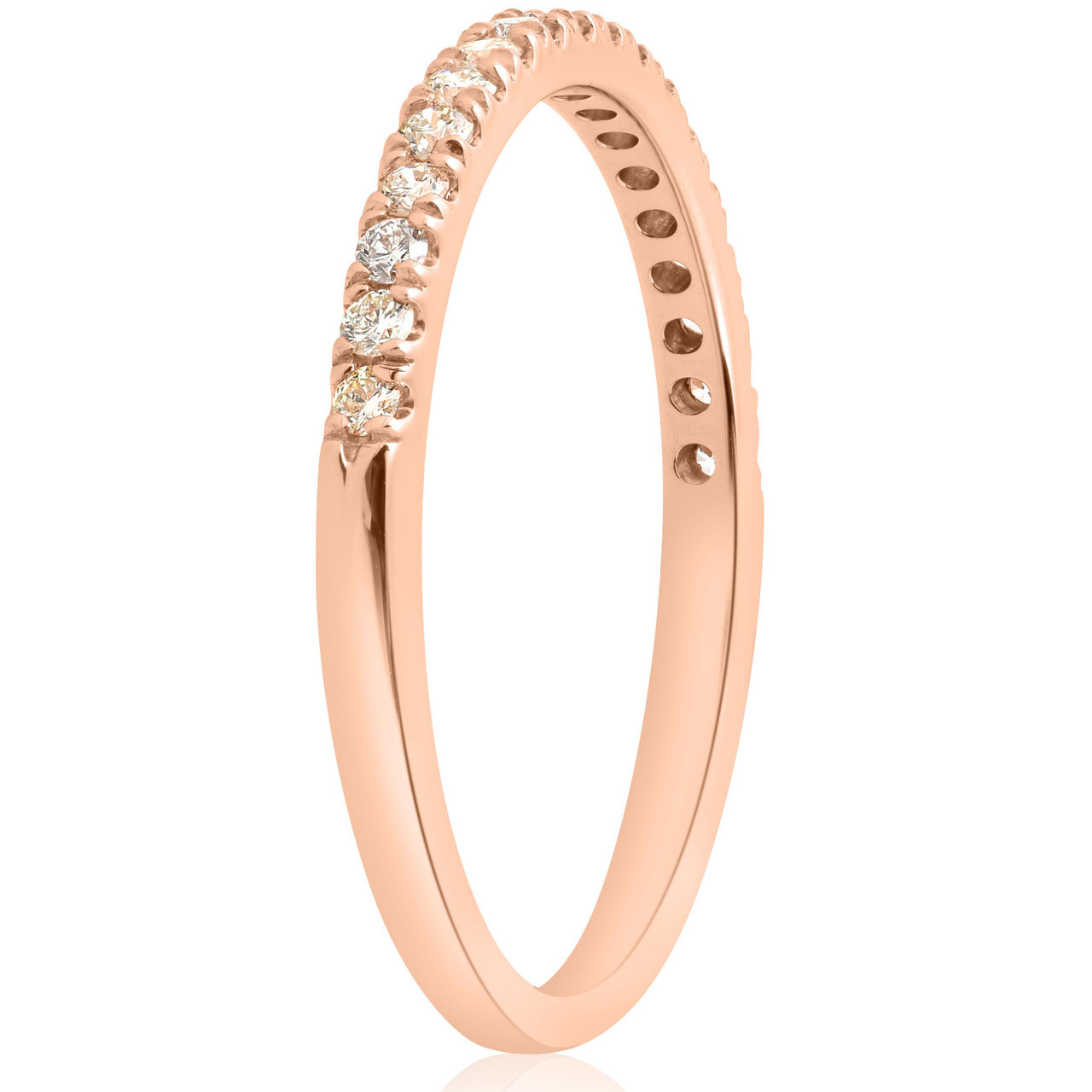 1/4ct Diamond Ring Stackable Engagement Womens Wedding Band 14K Rose Gold (H-I, I1) 1/4ct Diamond Ring Stackable Engagement Womens Wedding Band 14K Rose Gold (H-I, I1)