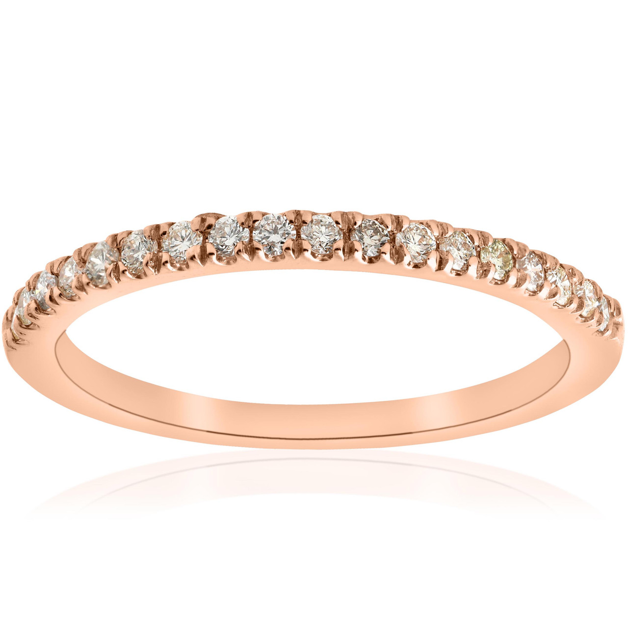 1/4ct Diamond Ring Stackable Engagement Womens Wedding Band 14K Rose Gold (H-I, I1) 1/4ct Diamond Ring Stackable Engagement Womens Wedding Band 14K Rose Gold (H-I, I1)