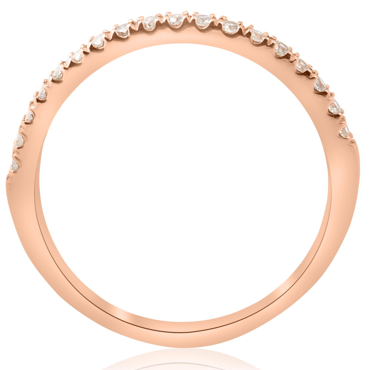 1/4ct Diamond Ring Stackable Engagement Womens Wedding Band 14K Rose Gold (H-I, I1) 1/4ct Diamond Ring Stackable Engagement Womens Wedding Band 14K Rose Gold (H-I, I1)