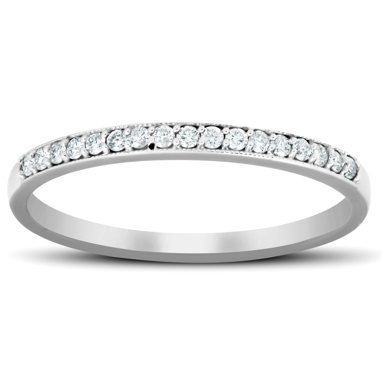 Diamond 1/5 Ct.Tw. Amethyst Stackable Band in 10K White Gold Diamond 1/5 Ct.Tw. Amethyst Stackable Band in 10K White Gold