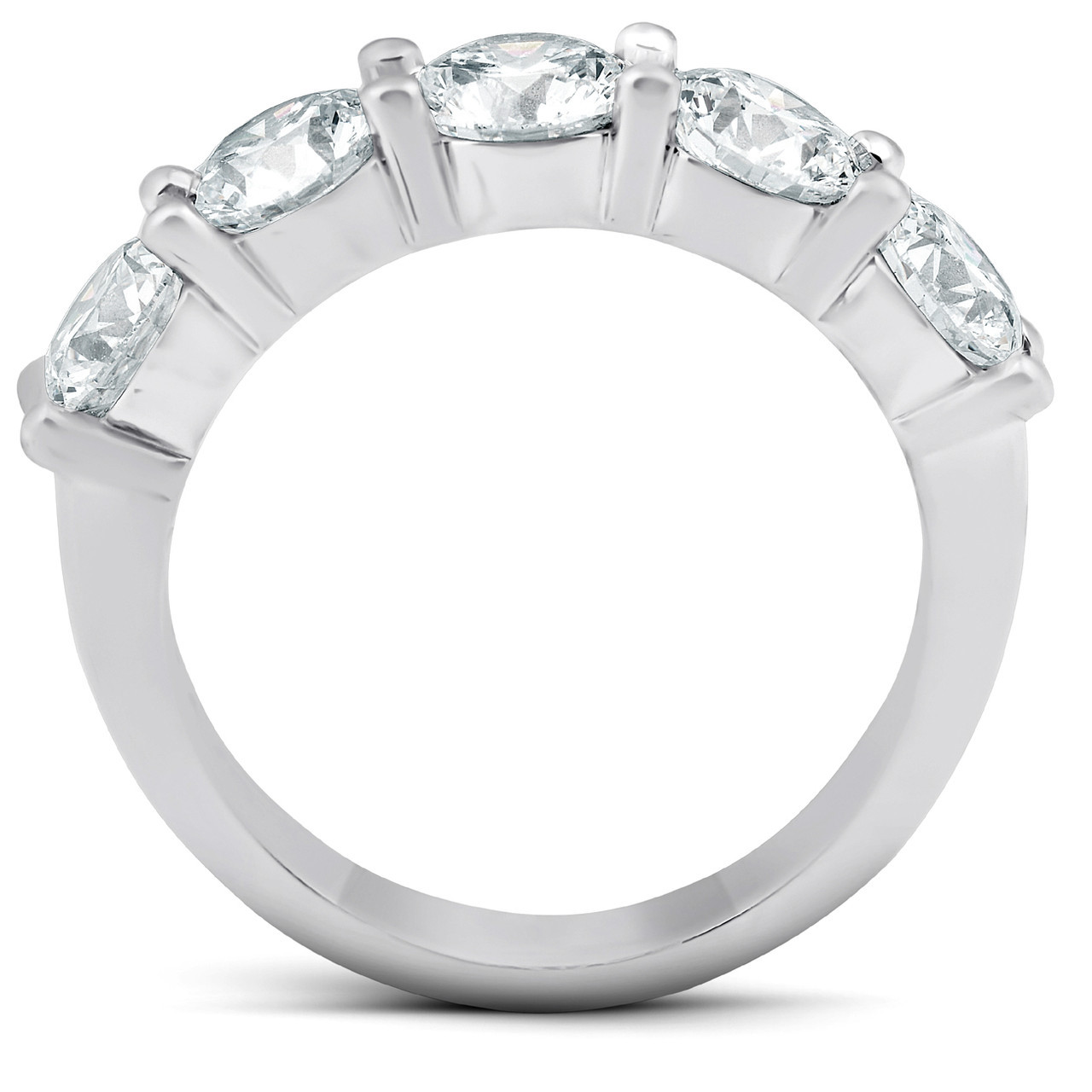 2 3/4 Ct Five Stone Diamond Wedding Ring 14k White Gold (H-I, I1) 2 3/4 Ct Five Stone Diamond Wedding Ring 14k White Gold (H-I, I1)