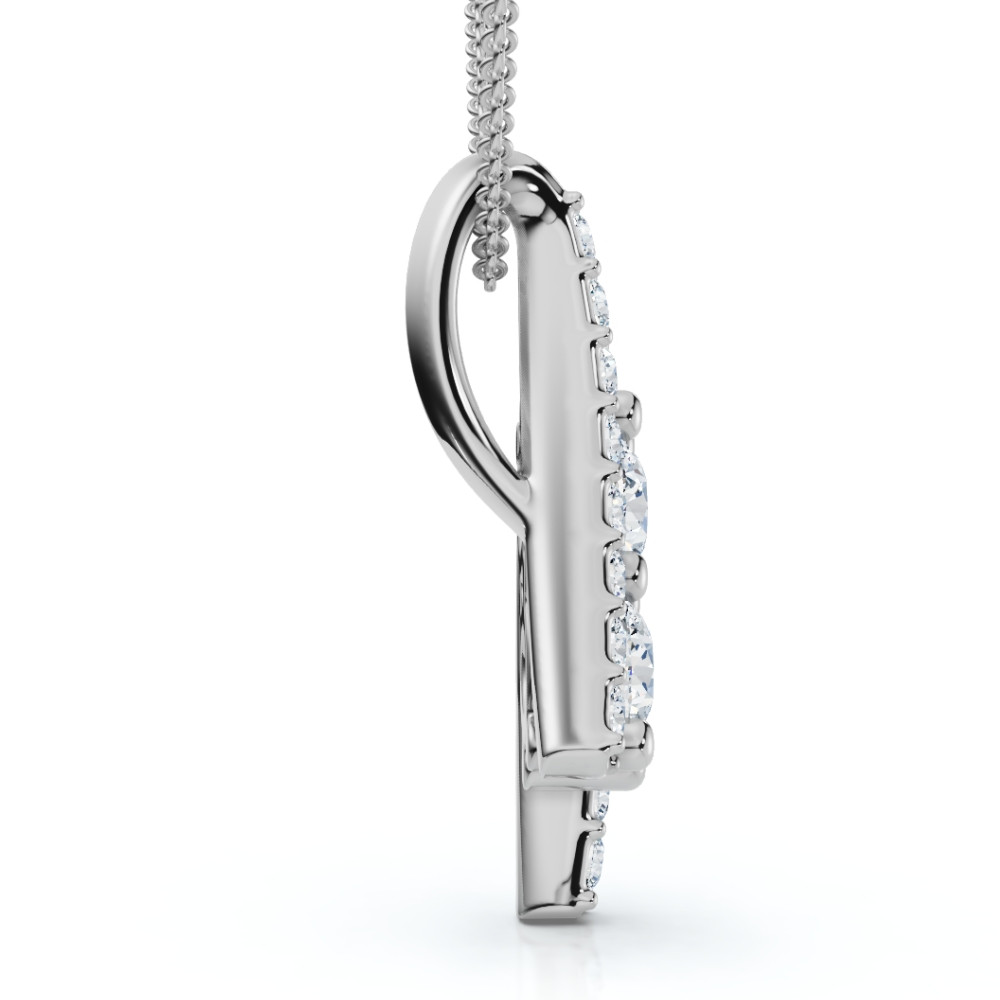 1/2Ct Forever Us Two Stone Diamond Pendant 14K White Gold 3/4" Tall (I-J, I1)