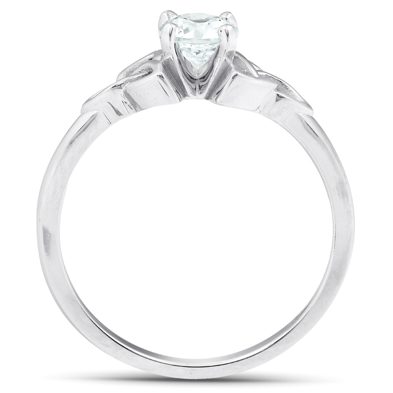 5/8 Ct Diamond Solitaire Celtic Engagement Ring 14k White Gold (G-H, I1)