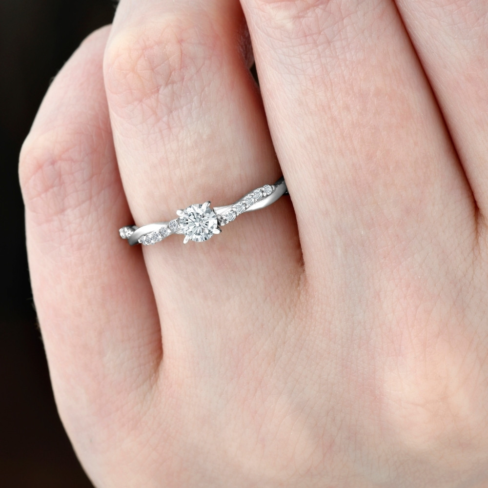 1/2Ct Diamond Infinity Engagement Ring Womens 14k White Gold Interwoven Band (H-I, I1)