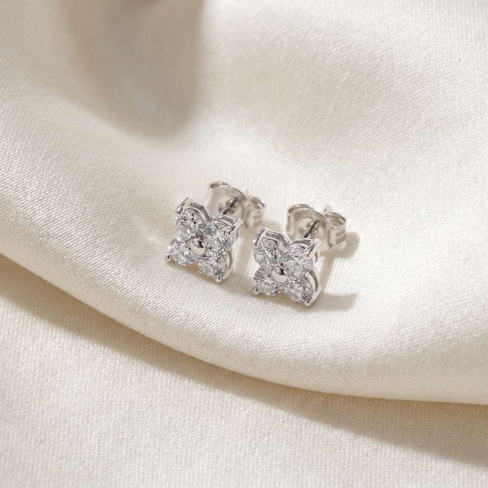 1/2ct Diamond Eight-Stone Studs 14K White Gold (G-H, SI)