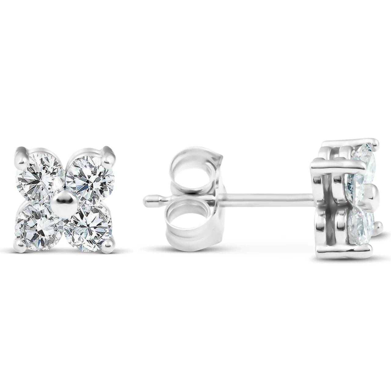 1/2ct Diamond Eight-Stone Studs 14K White Gold (G-H, SI)