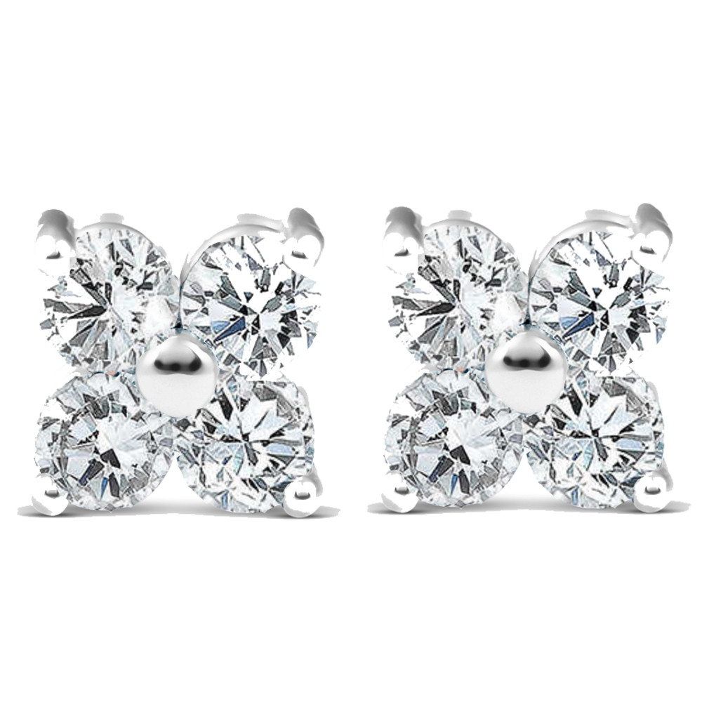 1/2ct Diamond Eight-Stone Studs 14K White Gold (G-H, SI)