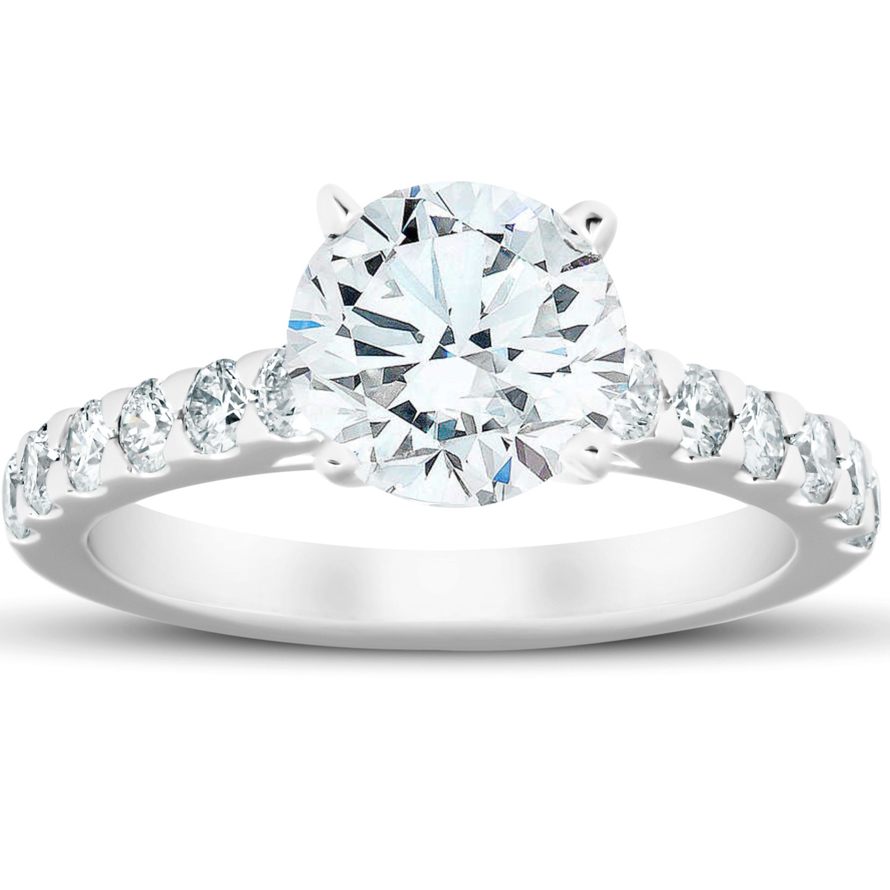 Certified 2 3/4 Ct Diamond Engagement Ring 14k White Gold Lab Grown (G-H, VS2-SI1)