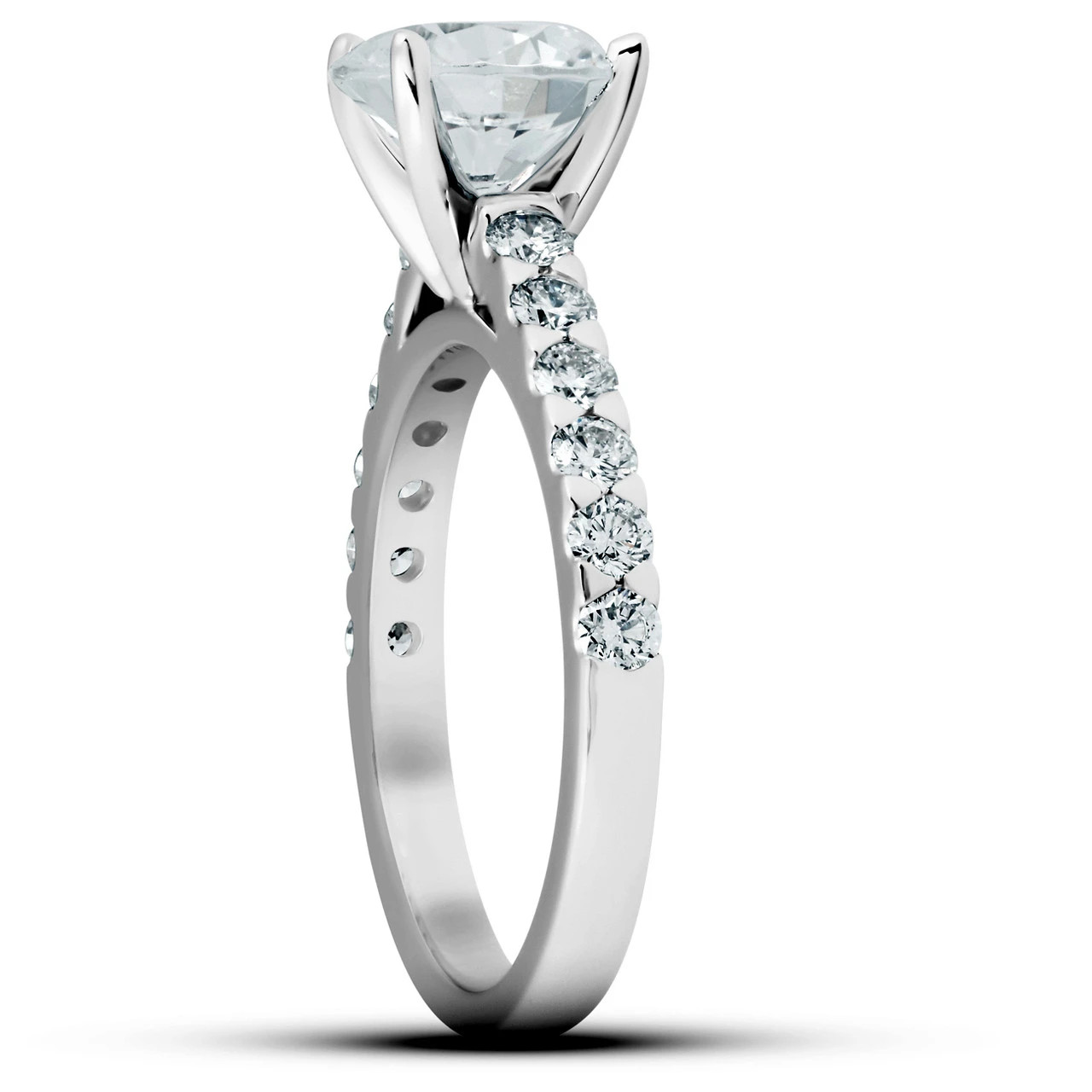 3 Ct Diamond Engagement Ring 14k White Gold (H-I, SI)