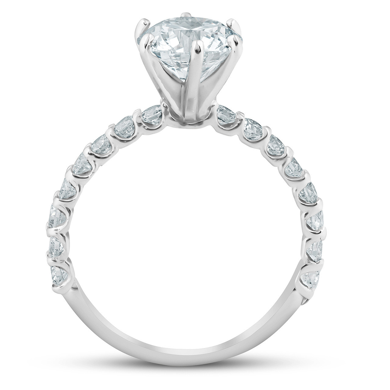 3 Ct Diamond Engagement Wedding Ring Set 14k White Gold