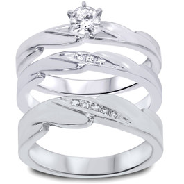 Womens Engagement And Wedding Band Sets