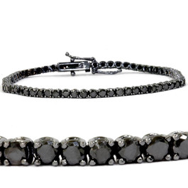 3ct Black Diamond Tennis Bracelet 14K 