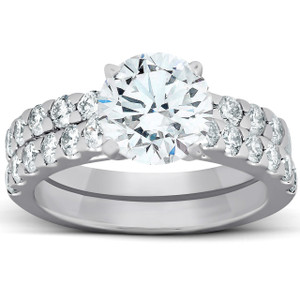 2.27Ct Diamond Engagement Matching Wedding Ring Set 14k White Gold Lab Grown (G-H, VS)