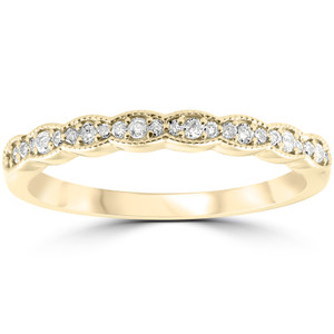 1/4 cttw Diamond Stackable Womens Wedding Ring 14k Yellow Gold (I-J, I2-I3)