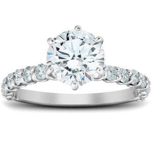 1 3/4 Ct Round-Cut Diamond Engagement Ring With Accents 14k White Gold Lab Grown (F-G, VS)