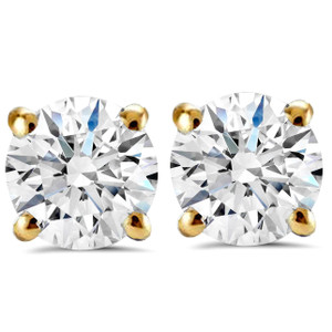 1 ct Diamond Studs 14K Yellow Gold Lab Grown (G/H, SI1)