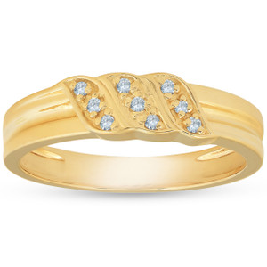 Mens 10k Yellow Gold Diamond Ring Anniversary Wedding Band (I-J, I1)