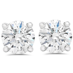 2 1/2 ct Round Diamond Screw Back Studs in 14k White Gold Enhanced
