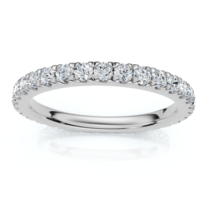 1 Ct Diamond Wedding Eternity Ring Lab Grown 14k White Gold (G-H, VS)