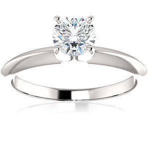 1/2 Ct Lab Grown Diamond Solitaire Engagement Ring 14k White Rose or Yellow Gold (E-F, SI)