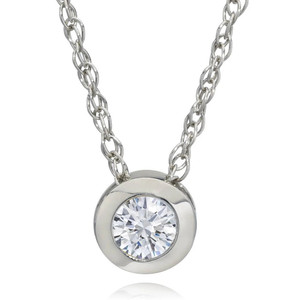 1/3Ct Diamond Solitaire Lab Grown Diamond Pendant White Gold Necklace (F-G, VS2-SI1)