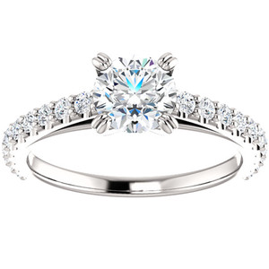 1 Ct Lab Grown Diamond Engagement Ring 14k White Gold (G-H, SI)