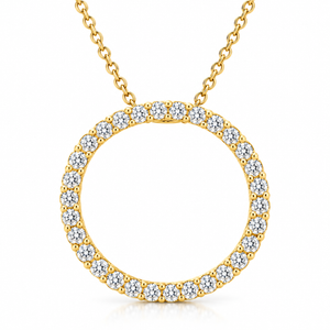 1/2ct Circle Of Life Lab Grown Diamond Pendant Yellow Gold Necklace (G-H, SI)