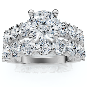 3 1/2 Ct Diamond Engagement Wedding Ring Set White Gold Enhanced (G-H, I1)