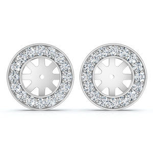 3/4ct Diamond Earring Studs Jackets 14K White  (5.5-6mm) (G-H, I1)