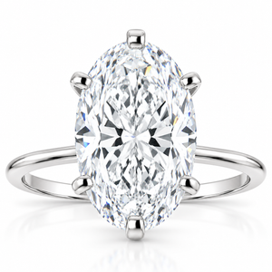 3 Ct Oval Moissanite Solitaire Engagement Ring 14k White Gold (H-I, VVS)