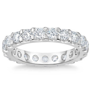 2 Ct Moissanite Eternity Ring Womens Wedding Band 14k White Gold (G-H, VS)