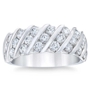 Platinum 1 1/2ct Diamond Wedding Multi-Row Anniversary Ring (G-H, I1)