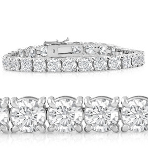 20 Ct Lab Grown Diamond Tennis Bracelet 14k White Gold 7" (G-H, SI)