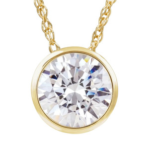 VS 1 Ct Solitaire Lab Grown Diamond Pendant Necklace in 14k White or Yellow Gold (H-I, VS2)