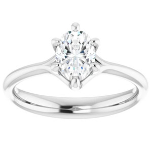 3/4Ct Oval Solitaire Diamond Engagement Ring Lab Grown 14k White or Yellow Gold (H-I, VS)
