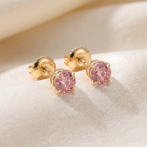 3/8Ct Pink Lab Grown Diamond Screw Back Studs Earrings 