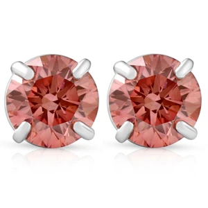 1/2Ct Pink Lab Grown Diamond Screw Back Earrings