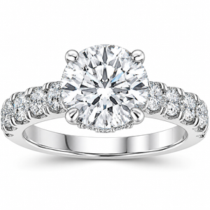 2 3/4 Ct Diamond Hidden Halo Engagement Ring 14k White Gold (G-H, SI)