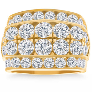 7Ct Diamond Men's Four Row Anniversary Ring in 10k Yellow Gold (H-I, I1)