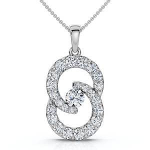 1Ct T.W. Circled By Love Diamond Pendant White Gold Womens Necklace Lab Grown (F-G, VS)