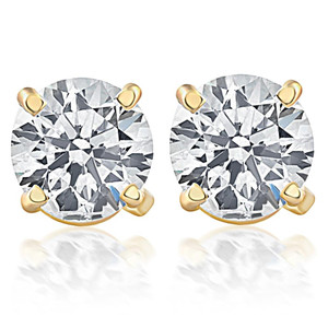 1 1/10 Ct TW Natural Diamond Studs in 14k White or Yellow Gold (G-H, I1)