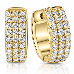 1/2 Ct Diamond  Hoops Women's Earrings 10k Yellow Gold (G-H, VS)