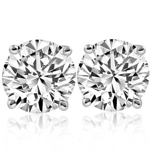 6 Ct TW Round Moissanite Studs in 14k White Gold (F-G, VS)